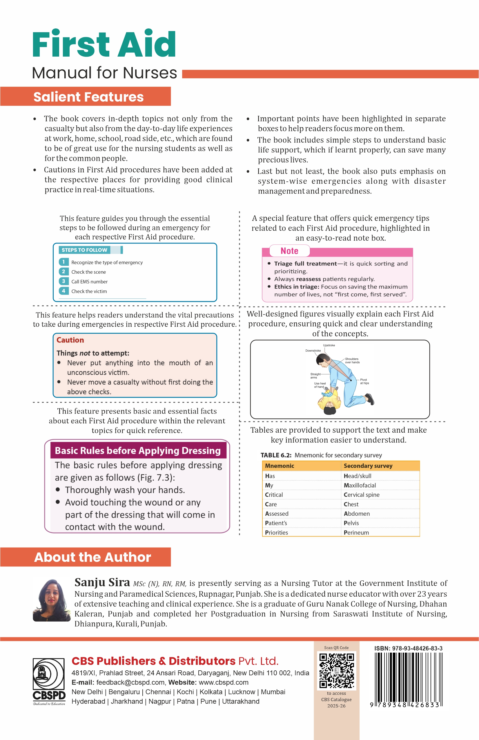 First aid manual for nurses (includes curriculum of first aid module)